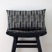 Image of LINES AND ARROWS Linen Chenille Cushion Cover 50 x 30 cm
