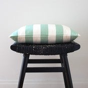 Image of CANDY STRIPES Green Silk Cushion, Pillow Cover, 45 x 45 cm (18 x 18 inch)