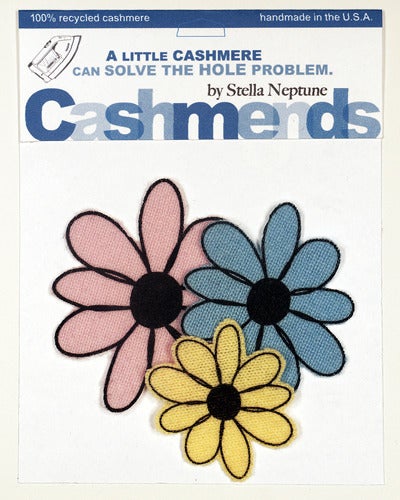 Image of Iron-on Cashmere Flower - Baby Pink/Baby Blue/Baby Yellow