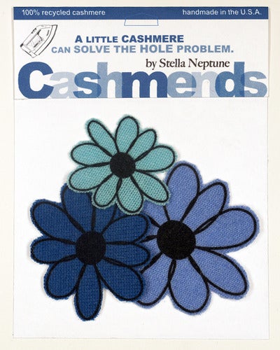 Image of Iron-on Cashmere Flower - Triple Blue