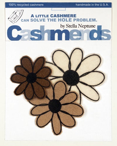 Image of Iron-on Cashmere Flower - Brown/Camel/White
