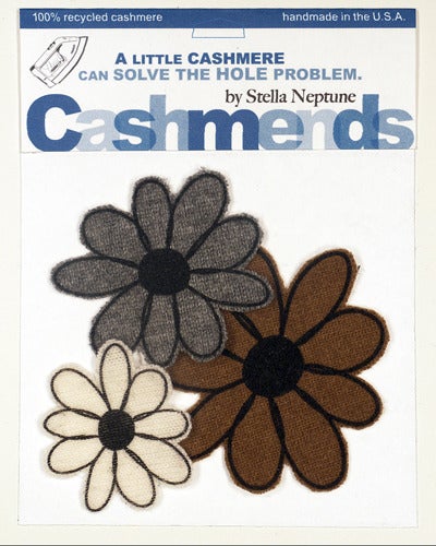 Image of Iron-on Cashmere Flower - Brown/Grey/White