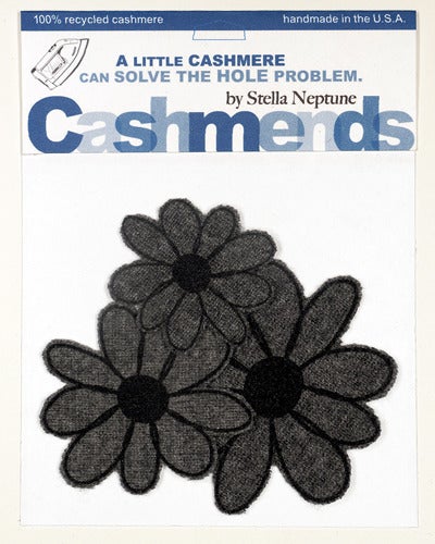 Image of Iron-on Cashmere Flower - Dark Grey