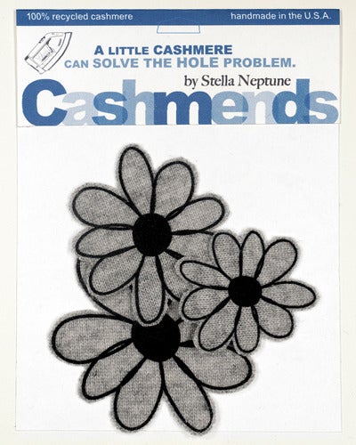 Image of Iron-on Cashmere Flower - Light Grey