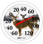 Image of 13.25" Dial Thermometer with Winter Deer