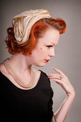 Image of 1940's inspired Half Hat with Rose Design