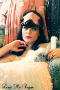 Image of Bella sleep mask in pink "Claire" with Swarovski crystals