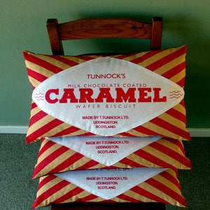 Image of Tunnock's Caramel Wafer Screen-Printed Cushion