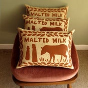 Image of Chocolate Malted Milk Screen Printed Cushion