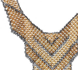 Image of Large Striped Chevron Mesh Neckplate