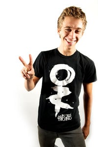 Image of White Logo Black Tee