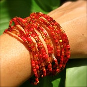 Image of India Red Fiesta Beads and Chula Clip