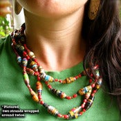 Image of Strand of Hand Made Paper Beads by Lisita
