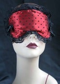 Image of "Babette" boudoir sleep mask in red satin
