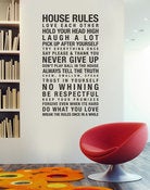 Image of House and Family Rules Removable Wall Decal Sticker Art