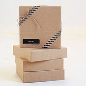 Image of Kraft Gift Boxes 6 1/2 x 6 1/2 x 1 5/8 inch 