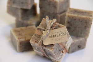 Image of JUST a Lil' BEER Soap with wooden soap dish Gift Set Made In The OZARKS