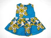 Image of Kenya Blue and Yellow Ruffle dress