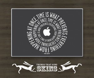 Image of Apple Laptop Skins - Einstein Time (black, grey, turquoise)