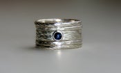 Image of Sarah set with blue sapphire in sterling silver stacking rings