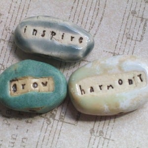 Image of word beads: GROW INSPIRE HARMONY