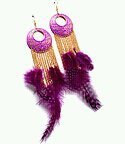Image of Feathers And Chains Dangles Purple
