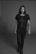 Image of BLACK CROSS SCOOP NECK