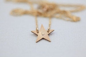 Image of Tiny Initialed Star Necklace
