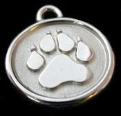 Image of Silver Paw Dog ID Tag on UncommonPaws.com