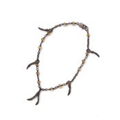 Image of 7” handmade oxidized silver & citrine bracelet w/ oxidized silver branches (B07sil)