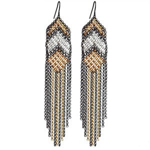 Chevron Tailfeather Mesh Earrings