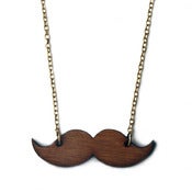 Image of Wooden Moustache Necklace