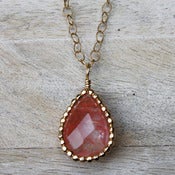 Image of Large Gemma Necklace-Cherry Quartz