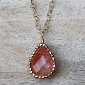 Image of Large Gemma Necklace-Cherry Quartz