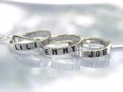 Image of personalized sterling silver baby rings necklace (includes 3 rings and 18" chain)