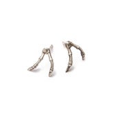 Image of silver small double branch stud earrings (E02sil)