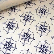 Image of  Verano "Petals" handprinted yardage fabric ~ ink blue