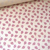 Image of Verano "Leaves" handprinted yardage fabric ~ crimson