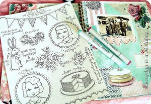 Image of Allie & Amy art journal/scrapbook stickers