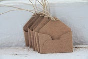 Image of Kraft Mini Envelope Tags Set of 6 with Hemp String