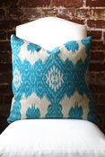Image of Turquoise Tribal Ikat Hand Printed