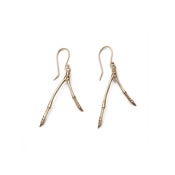 Image of 14k gold large double branch earrings (E0514k)
