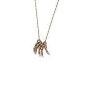 Image of five small 14k gold branches on 22” rope chain (P1014k22)