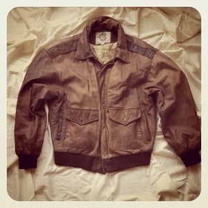 Image of Leather Bomber Jacket-SOLD OUT