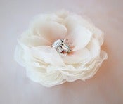 Image of Hera Colored Chiffon Flower with Gemstone Beading Fascinator