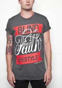 Image of "Blind Faith Lifestyle" on Gray Shirt