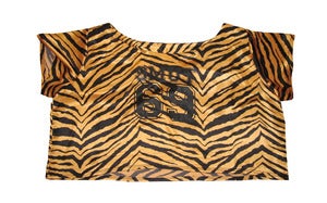 Image of SMUT69 tiger print silk crop t-shirt
