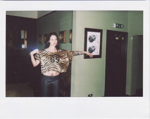Image of SMUT69 tiger print silk crop t-shirt