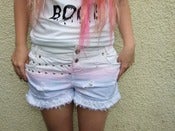 Image of 'Parma Violet' Distressed Shorts