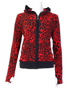 Image of Darkside Red Leopard Ear Hoody